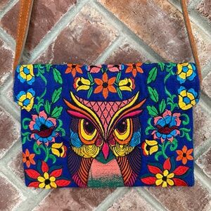 Owl Purse Bag Crossbody‎  Colorful Embroidered Stitched
